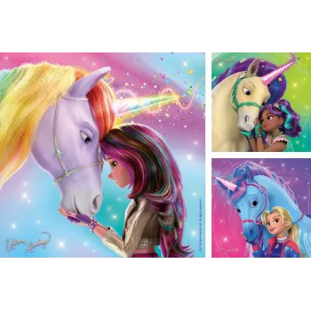 Puzzle Ravensburger Unicorn Academy – 3 x 49 Teile, Set für Kinder