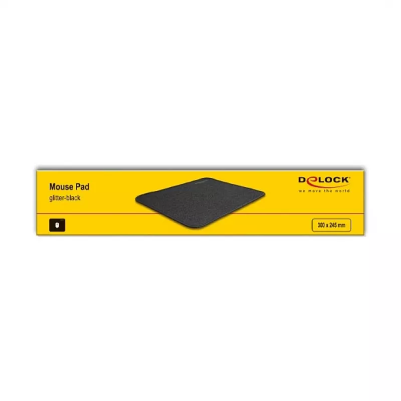 Mauspad DeLOCK glitzer-schwarz 300x245mm Gummi rutschfest