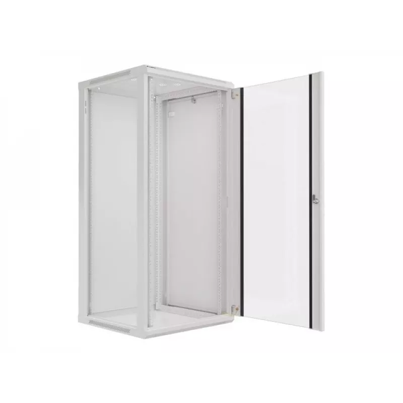 Lanberg wandmontierter Installationsschrank 19'' 27U 600x600 mm grau (Glastür)