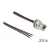 DeLOCK M8 Panel-Mount-Kabel A-codiert 3-polig Buchse 0,5 m