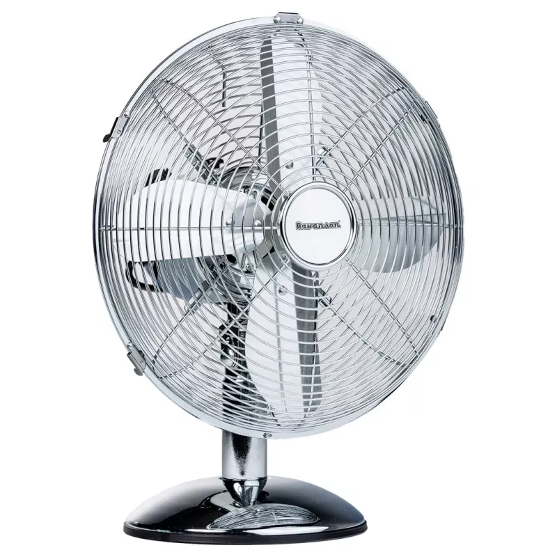 Tischventilator Ravanson WT-7033N inox, 33,5 cm Durchmesser, 35 W, 3 Geschwindigkeiten, 90° Oszillation, Metallgehäuse