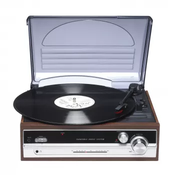 Denver VPR-190MK2 Retro-Plattenspieler mit Radio und eingebauten Lautsprechern