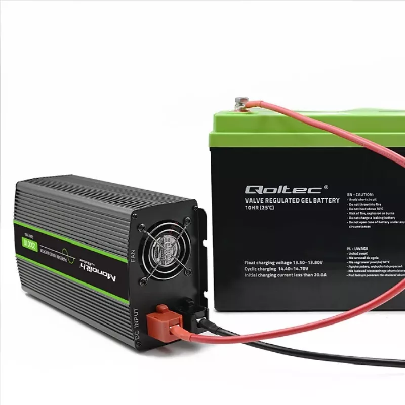 Auto-Wechselrichter Qoltec Monolith 2000 W Schwarz 24 V