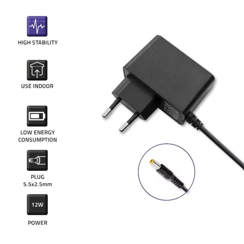 Netzteil Qoltec 52401 12 W Innenbereich Schwarz für POS-Drucker