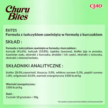 INABA Churu Bites Tuna mit Huhn - Katzensnacks - 3x10 g