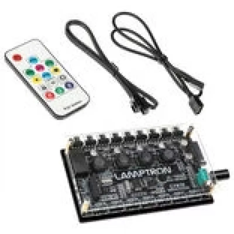 Lüfter- und ARGB-Controller Lamptron CY816 Schwarz — 6 Lüfteranschlüsse, 8 ARGB-Zonen