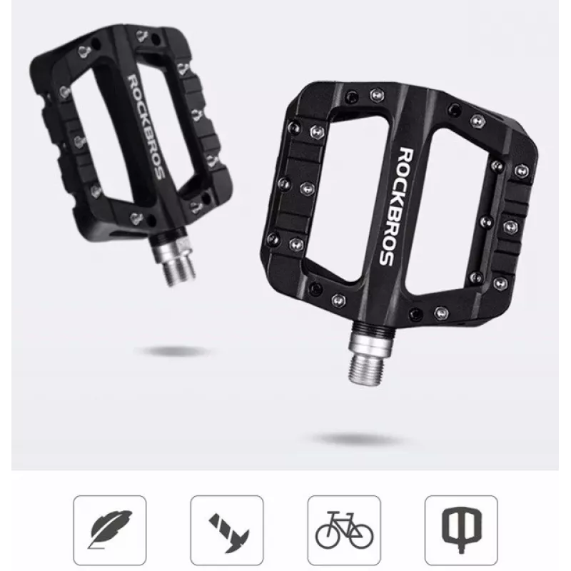 Rockbros 2017-12CBK Nylon Fahrradpedalset - Schwarz