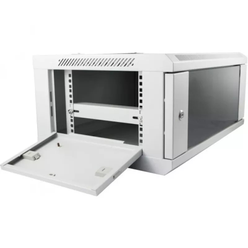 Wandmontierter Rackschrank ALLNET ALL-SMC6412GRAU 12U, 50 kg Tragfähigkeit, Schlüsselschloss, grau