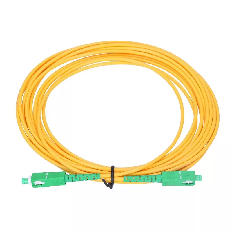 Extralink SC/APC-SC/APC Patchkabel, LSOH, Single-Mode, Simplex, G.657A2, 3 mm, 15 m, Gelb