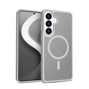 Crong Hybrid Matte Magnetic Hülle für Samsung Galaxy S26 — TPU + PC, Grau
