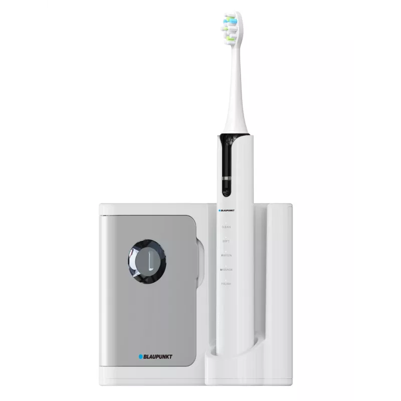Vibrierende Zahnbürste BLAUPUNKT DTS711 – 5 Modi, 48.000 Bewegungen/Min., eingebauter Akku, 4 Bürstenköpfe, Ladestation mit UV-Sterilisator