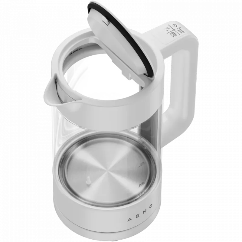 Elektrischer Wasserkocher, weiß, 220-240V, 1850-2200W, 1,7L, Warmhaltefunktion 30 Min., 40,60,80,90,100, Bedienfeld im Griff