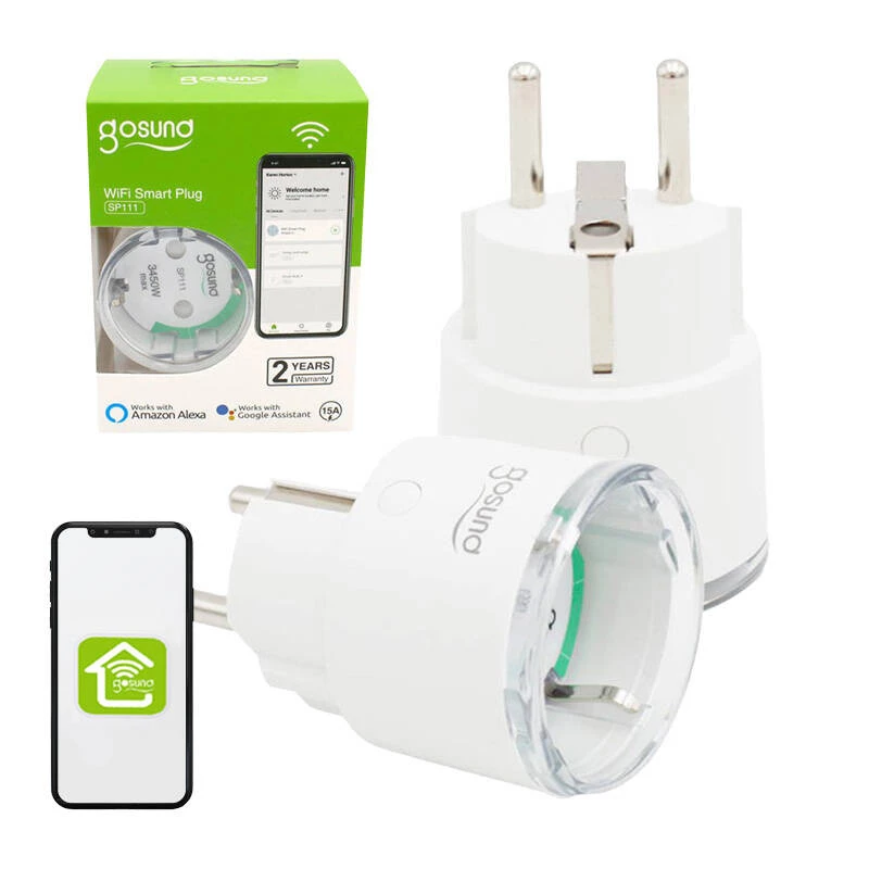 Smart-Steckdose WiFi Gosund SP111 3680W 16A, Tuya 2er-Pack