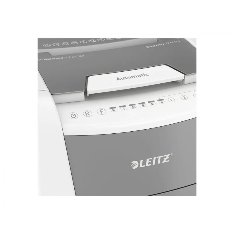 Leitz IQ Autofeed Office 300 Automatischer Aktenvernichter P4, Kreuzschnitt, 22 cm, 4 x 30 mm, 60 L, 500 Blatt, 55 dB