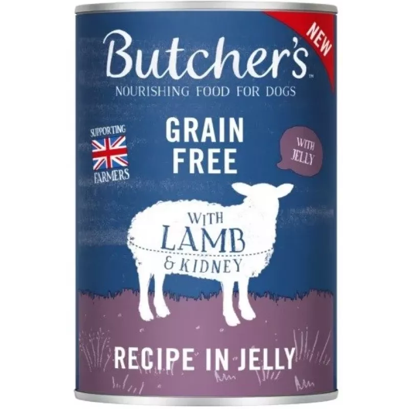 Nassfutter für Hunde butcher's Original Megapack — gemischte Stücke in Gelee, 6 x 400 g, 82 % Feuchtigkeit, 7,5 % Protein, 5 % Fett