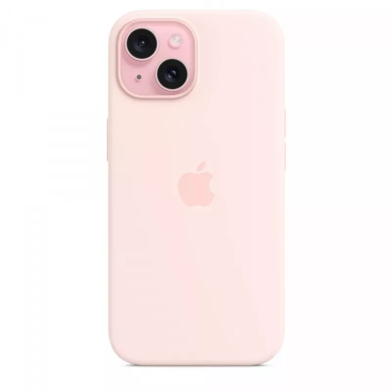 Silikonhülle mit MagSafe für iPhone 15 - Hellrosa