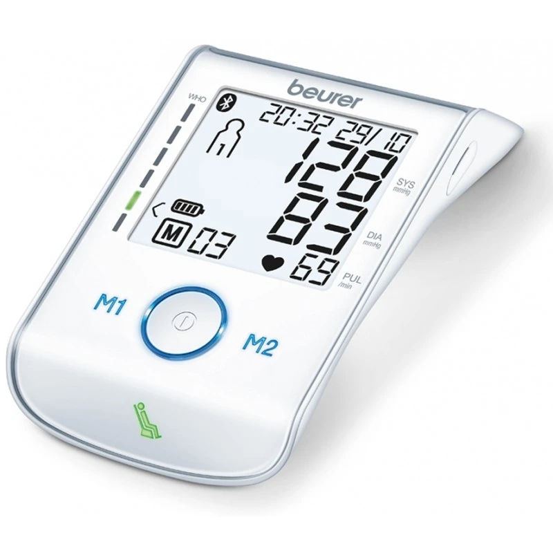 Beurer BM85 Oberarm-Blutdruckmessgerät mit patentiertem Ruheindikator für Genauigkeit, App-Verbindung mit zertifiziertem Datenschutz, Lithium