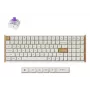 Mechanische Tastatur Keychron K4 HE 96% QWERTY — USB, RF Wireless & Bluetooth, 100 Tasten, RGB, Weiß/Holz