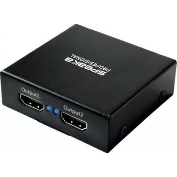 SpeaKa Professional SP-HDS-220 1+2 Port HDMI-Splitter Ultra HD-fähig 3840 x 2160 Pixel Schwarz (SP-9006064)