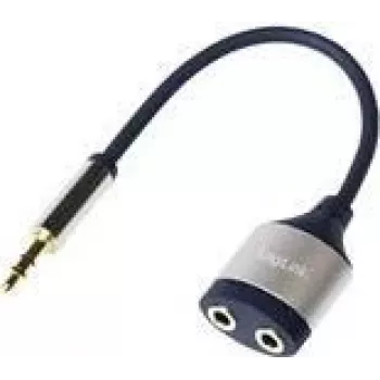 LogiLink Audio-Splitter Stereo-Miniklinkenbuchse auf Stereo-Miniklinkenstecker 18 cm
