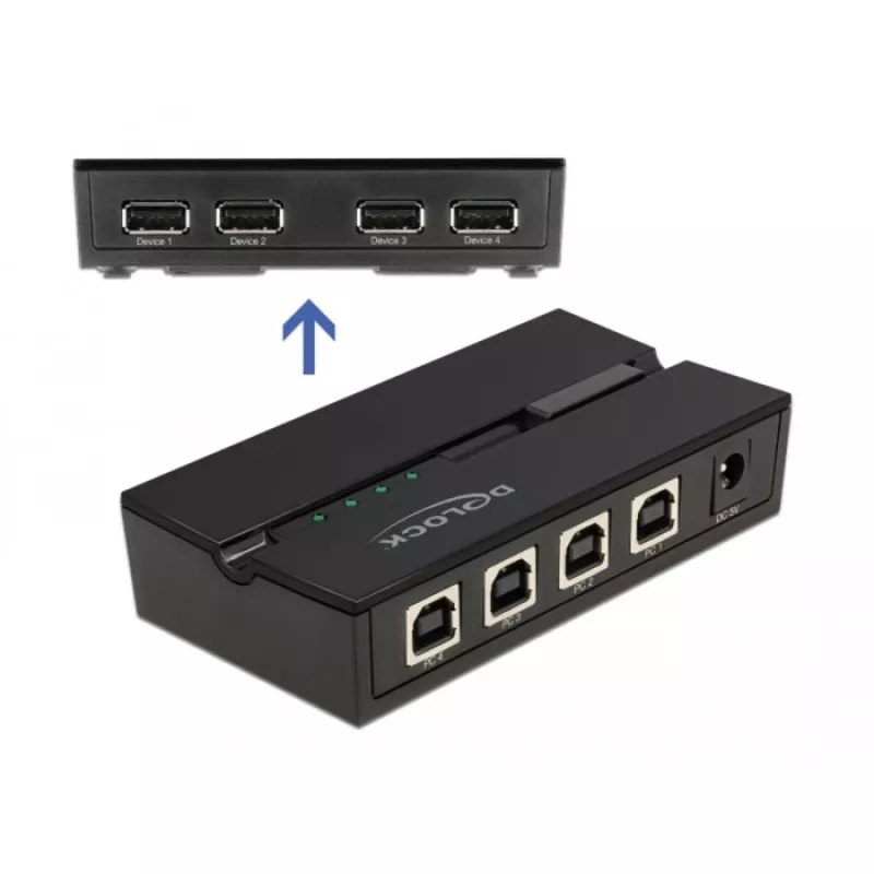 DeLOCK 11494 Computer-Daten-Umschalter Schwarz USB Type-A Type-B 0,48 Gbit/s