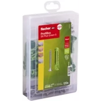 fischer ProfiBox - SX Plus Green S Wanddübel- und Schrauben-Sortiment Ø 4,5/5/6/8 mm x 30/40/55 (567898)