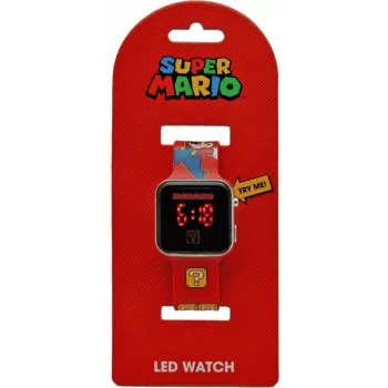 Kids Euroswan Armbanduhr LED Super Mario rot digitale Kinderuhr mit LED-Display