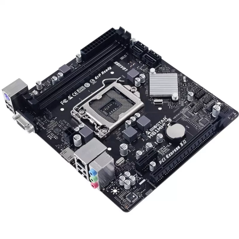 Motherboard BIOSTAR H61MHV3 micro ATX, Intel H61 Chipsatz, LGA 1155, DDR3, 2x DIMM, 4x SATA II, HDMI, VGA
