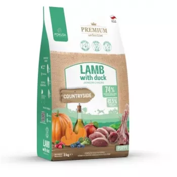 Trockenfutter für Hunde POKUSA Premium Selection Puppy Lamm mit Ente, 3 kg – Junior, 30% Protein, glutenfrei
