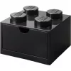 LEGO Schreibtischschublade 4, Aufbewahrungsbox schwarz, Noppen