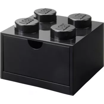LEGO Schreibtischschublade 4, Aufbewahrungsbox schwarz, Noppen