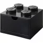 LEGO Schreibtischschublade 4, Aufbewahrungsbox schwarz, Noppen