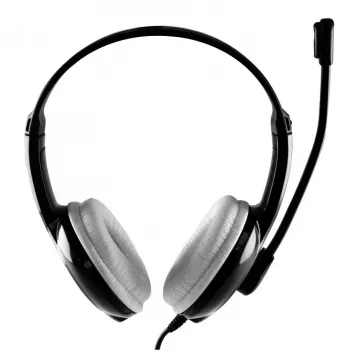 Kopfhörer MEDIA-TECH MT3573 kabelgebunden binaural faltbar mit Bügelmikrofon, 1,9-m-Kabel, USB, Schwarz