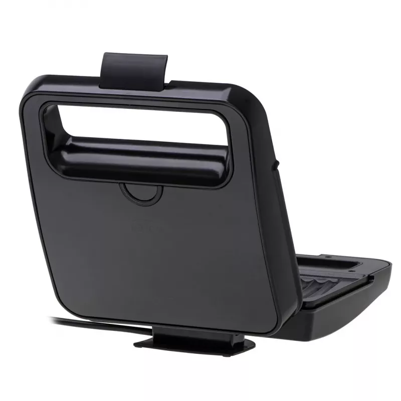 Toaster Adler AD 3079 — Einzelne Antihaftplatte, 750 W, schwarz, vertikale Aufbewahrung