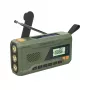 Tragbares UKW-Radio MANTA RDI401G mit Solarpanel, Dynamokurbel, 4000–4500 mAh Akku, 5 V USB-Ausgang, 3 W, Taschenlampe