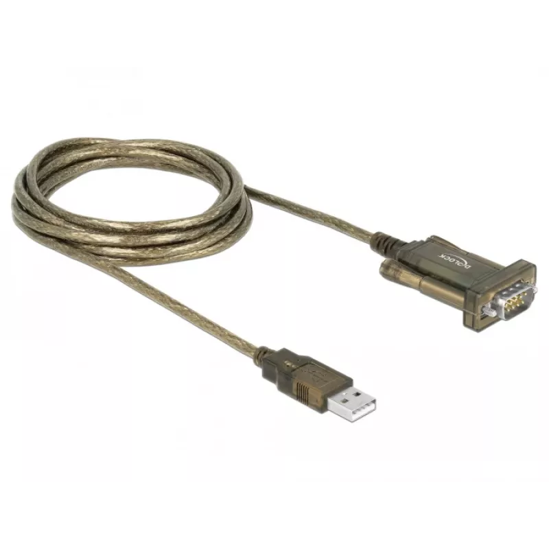 Serielles Kabel DeLOCK 64073 USB Typ-A DB-9 Transparent 2m
