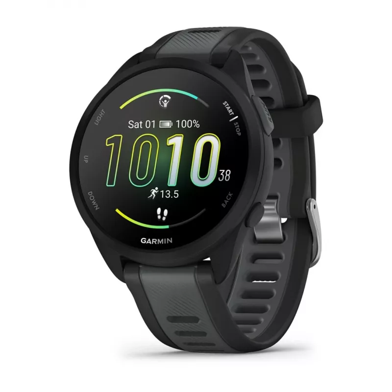 Garmin Forerunner 165 Music - Schwarz - Sportuhr mit Armband - Silikon - Schiefergrau - Handgelenkumfang: 126–203 mm - Anzeige 3 cm (1.2) (010-02863-30)
