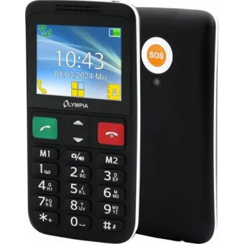 OLYMPIA Comfort-Mobiltelefon LUX Großtastentelefon 2,4 Farbdisplay SOS-Taste Dual-SIM Kamera B Schwarz (2229)