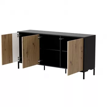 Kommode cama meble MERCI 151 x 40 x 74 cm – schwarz / Artisan-Eiche, Spanplatte