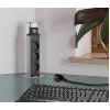Brennenstuhl Tower Power Table Extension Socket - Verlängerungskabel - 3 Steckdosen - 2,0 m - Schwarz, Aluminium (1396200003)