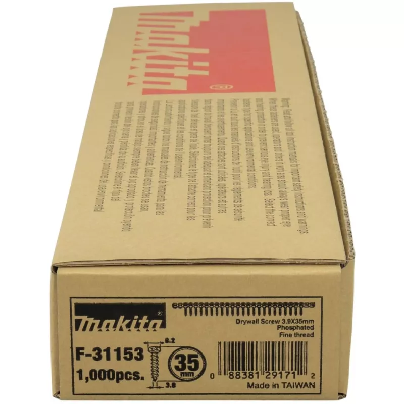 MAKITA BAND MIT SCHRAUBEN 3,9x35mm /1000 Stk. MITTEL METALL G/G PLATTEN