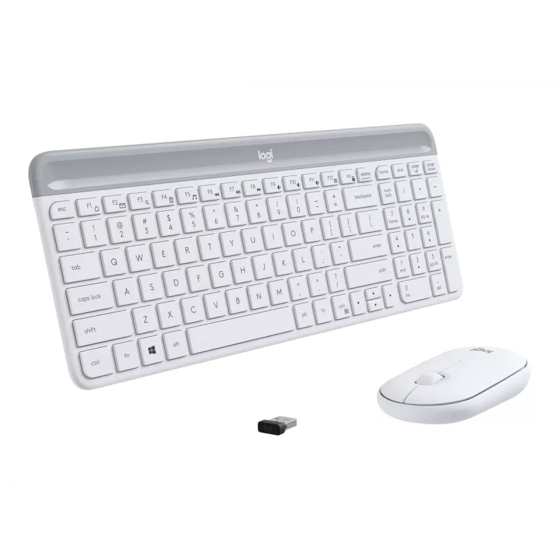 Logitech Slim Wireless Combo MK470 - Tastatur-Maus-Set - Funk - 2,4 GHz - Spanisch - Off-White (920-009199)