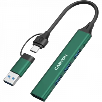 CANYON Hub DS-02 4in1 USB-A/C Grün