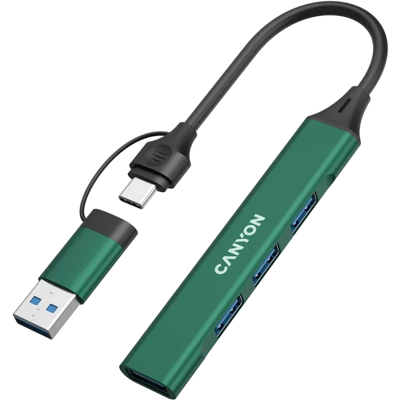 CANYON Hub DS-02 4in1 USB-A/C Grün