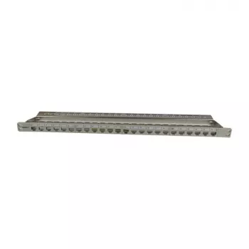 Keystone, Modulträger, 48,30cm (19) Patchpanel für 24xTP-Module, 0,5HE, Hellgrau (S216333)
