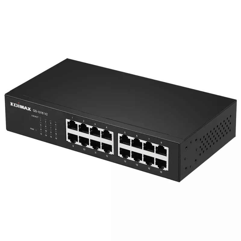 Edimax GS-1016 V2 Netzwerk-Switch Managed Gigabit Ethernet (10/100/1000) Schwarz