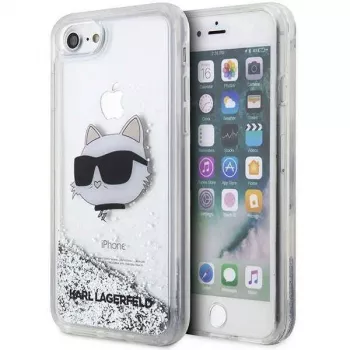 Karl Lagerfeld | Original Hülle IPHONE SE 2022/SE 2020/7/8 Karl Lagerfeld Hartschale Glitzer Choupette Head (KLHCI8LNCHCS)