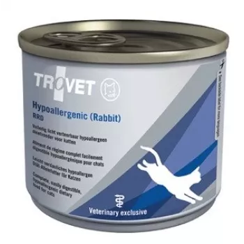TROVET Veterinärdiät Nassfutter für Katzen RRD Kaninchen & Reis 200 g — Allergiebehandlung, getreidefrei, konservierungsstoff- und sojafrei