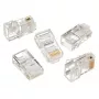 Modularstecker 8P8C für feste LAN-Kabel CAT5, UTP, 10 Stk. pro Beutel | Modularer 8P8C RJ45-Stecker, 30µ” vergoldet, 3-zackige Innenkontakte für feste LAN-Kabel