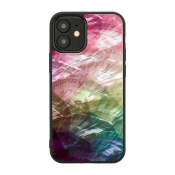Schutzhülle iKins für Apple iPhone 12 mini – Wasserblumen-Design, schwarz